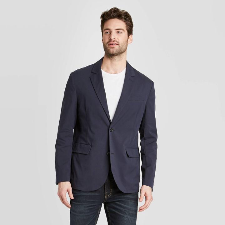 Men's Standard Fit Kenwood Tech Blazer - Goodfellow & Co Midnight Blue S, Men's,