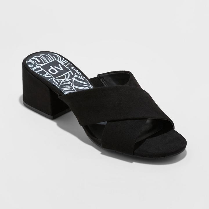Women's Dv Ashli Crossband Heeled Mules - Black