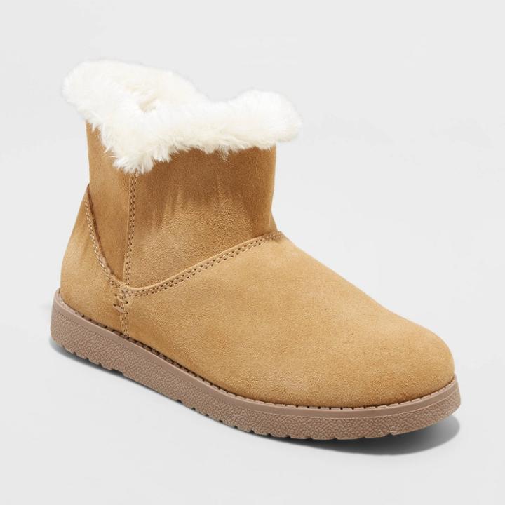Women's Claudia Short Shearling Style Boots - Universal Thread Tan