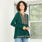 Women's Long Sleeve Knit Top - Knox Rose Green