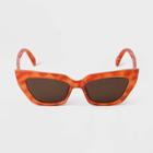 Women's Plastic Retro Angular Cateye Sunglasses - A New Day Dark Brown