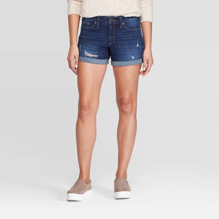 Women's High-rise Midi Jean Shorts - Universal Thread Light Wash 8, Women's, Blue