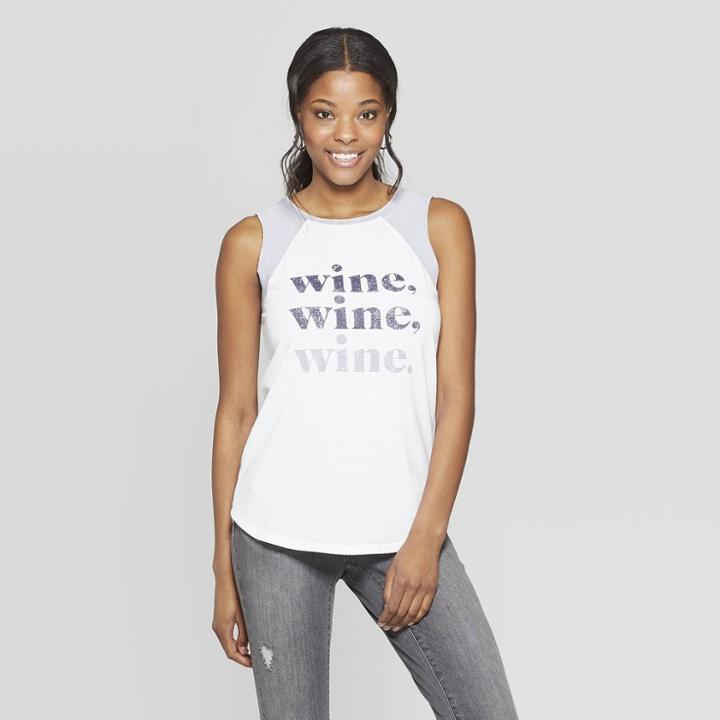 Women's Wine Wine Wine Tank Top - Grayson Threads - White