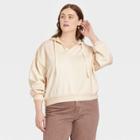 Women's Plus Size Patchwork Hooded Sweatshirt - Universal Thread Off-white
