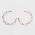Sugarfix By Baublebar Pearl Hoop Earrings - Blush Pink, Women's