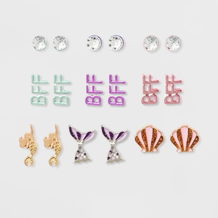 Girls' 9ct Mermaid Bff Earrings - Cat & Jack,