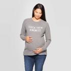 Maternity Teach Them Kindness Long Sleeve Pullover - Isabel Maternity By Ingrid & Isabel Charcoal Gray
