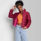 Women's Puffer Jacket - Wild Fable Berry Red