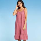 Women's Tiered Midi Cover Up Dress - Kona Sol Rose Pink