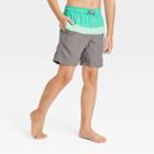 Boys' Colorblock Swimsuit Bottom - Cat & Jack Xs, Gray/turquoise