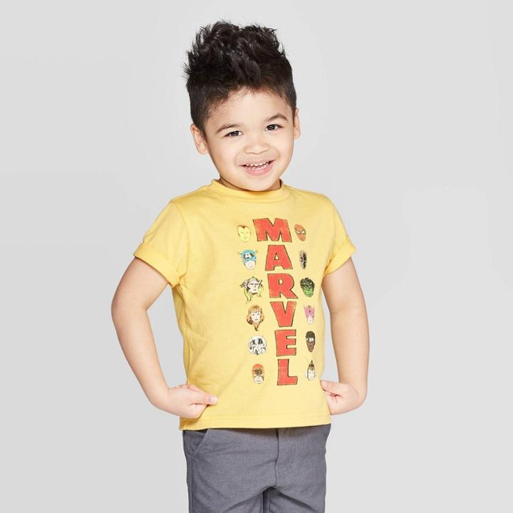 Toddler Boys' Marvel Avengers Short Sleeve T-shirt - Gold