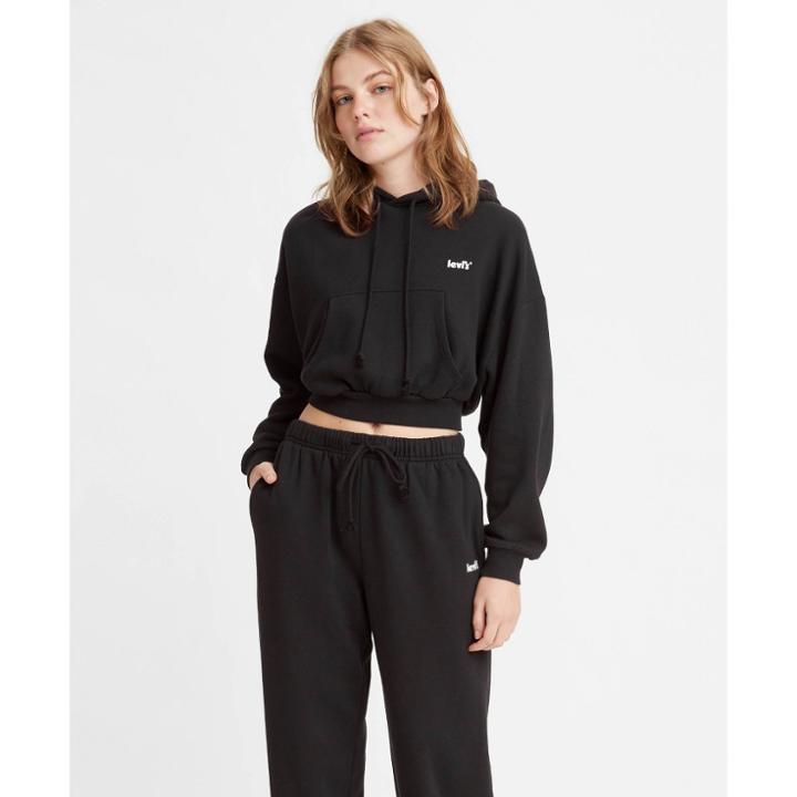 Levi's Women's Cropped Hooded Sweatshirt - Caviar