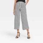 Women's Striped High-rise Wide Leg Pants - Who What Wear White/black