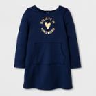 Toddler Girls' Adaptive Believe In Kindness Dress - Cat & Jack Navy