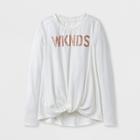 Girls' Wknds Twist Front Long Sleeve T-shirt - Art Class White