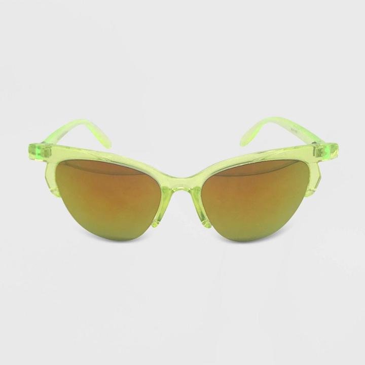 Women's Cateye Sunglasses - Wild Fable Yellow, Neon