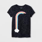 Girls' Short Sleeve Rainbow Graphic Pocket T-shirt - Cat & Jack Black