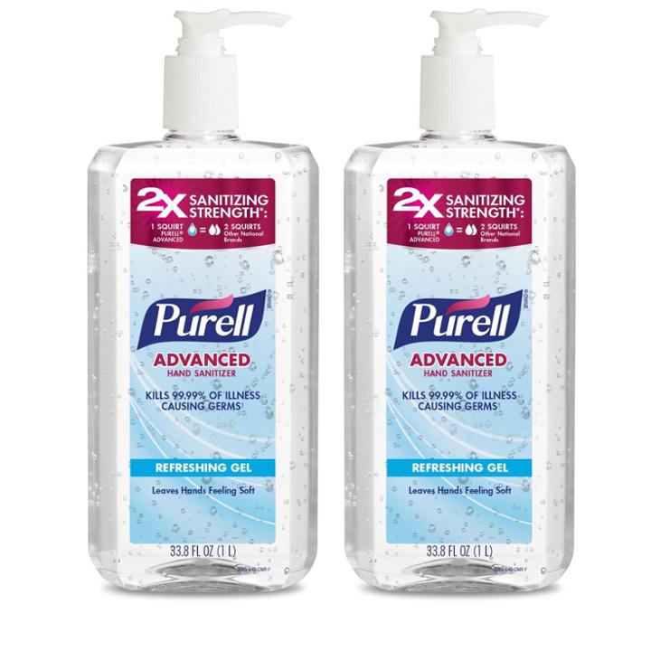 Purell Advanced Refreshing Gel Hand Sanitizer - 33.8 Fl Oz/2ct
