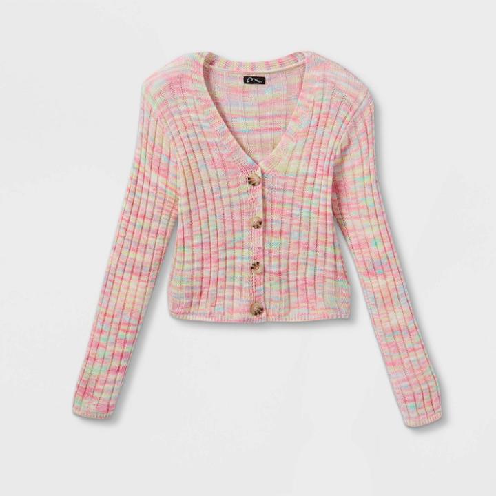 Girls' Boxy Cropped Cardigan Sweater - Art Class Rainbow