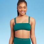 Women's Ladder Trim Bralette Bikini Top - Shade & Shore Dark Teal Xs, Women's, Blue