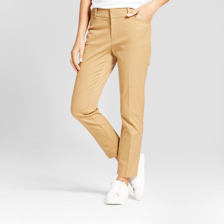 Women's Skinny High Rise Ankle Pants - A New Day Tan
