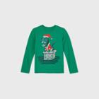 Boys' Long Sleeve Christmas Dinosaur Graphic T-shirt - Cat & Jack Green