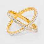 Target Gold Plated Large Crystal X Ring 14kt - A New Day Gold/clear - Size