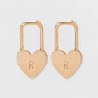 Sugarfix By Baublebar Heart Locket Hoop Earrings - Gold