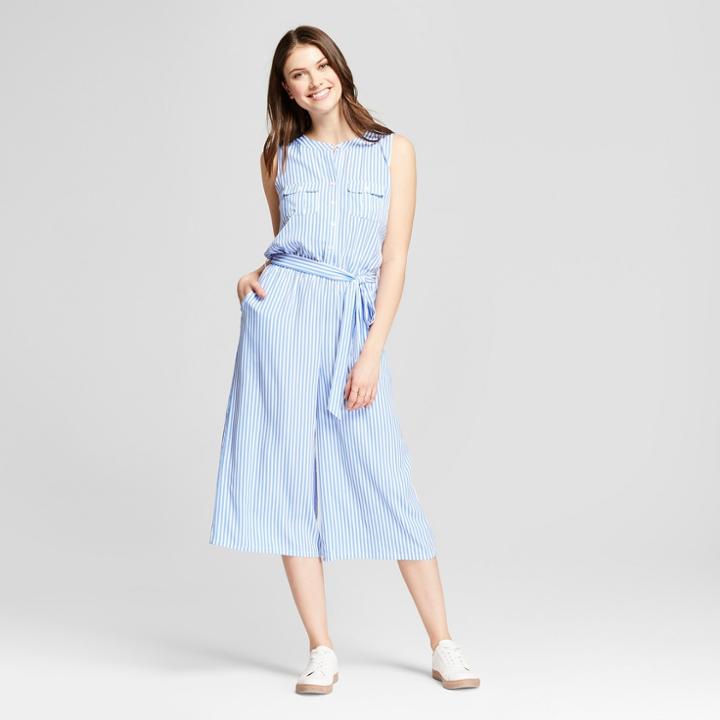 Women's Striped Utility Jumpsuit - Spenser Jeremy - Blue