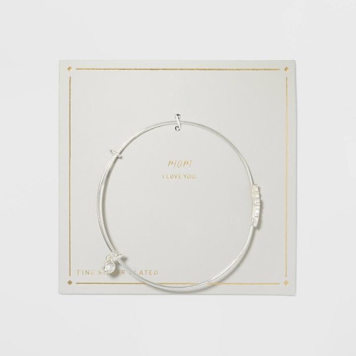 Target Silver Plated Thin Expandable Mom Bangle Bracelet -