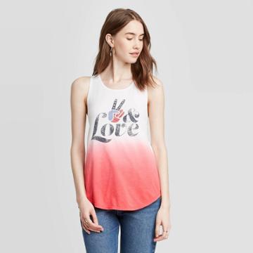 Women's Peace Sign Tank Tops - Weekend Soul Red Xs, Women's,