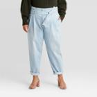 Women's Plus Size Tie Waist Paperbag Pants - A New Day