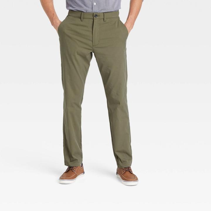 Men's Tall Slim Fit Tech Chino Pants - Goodfellow & Co Olive Green
