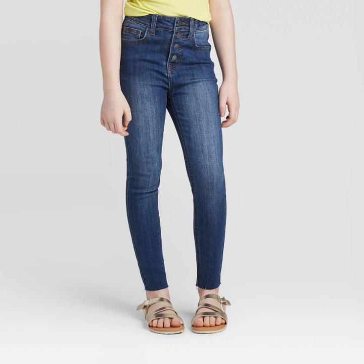 Girls' Mid-rise Skinny Jeans - Art Class Blue