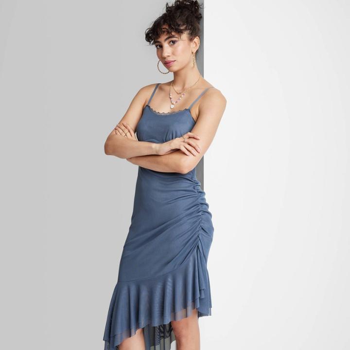 Women's Sleeveless Mesh Dress - Wild Fable Navy Blue Xxs