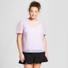 Women's Plus Size Organza Volume Sleeve Blouse - A New Day Lavender (purple) X