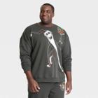 Men's Disney Plus Size Nightmare Before Christmas Family Holiday Graphic Sweatshirt - Black