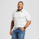 Men's Tall Striped Standard Fit Short Sleeve Polo Shirt - Goodfellow & Co Masonry Gray