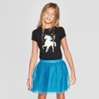 Girls' Short Sleeve Pegacorn Graphic T-shirt - Cat & Jack Black