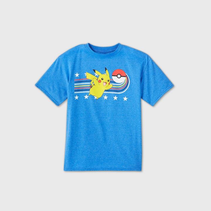 Petiteboys' Short Sleeve Pokemon Americana T-shirt - Blue