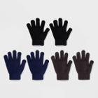 Boys' 3pk Solid Gloves - Cat & Jack Black