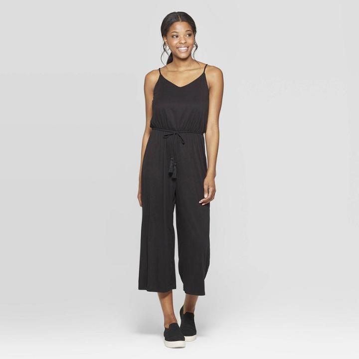 Women's V-neck Strappy Belted Jumpsuit - Xhilaration Black