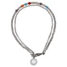 Target Women's Sterling Silver Rolo Bracelet With Crystals (7.5),