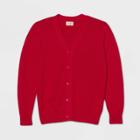 Boys' V-neck Uniform Button-front Cardigan - Cat & Jack Red
