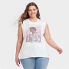 Jimi Hendrix Women's Jimmy Hendrix Plus Size Muscle Graphic Tank Top - White