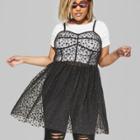 Women's Plus Size Strappy Sheer Mesh Dress - Wild Fable Black