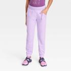 Girls' Shine Striped Joggers - All In Motion Heathered Purple
