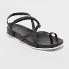 Women's Eden Strappy Toe Loop Sandals - A New Day Black