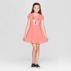 Girls' Short Sleeve Knit A Line Dress - Cat & Jack Peach