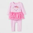 Baby Girls' Bear Tutu Romper - Cat & Jack Peppermint Stick 3-6m, Girl's, Pink